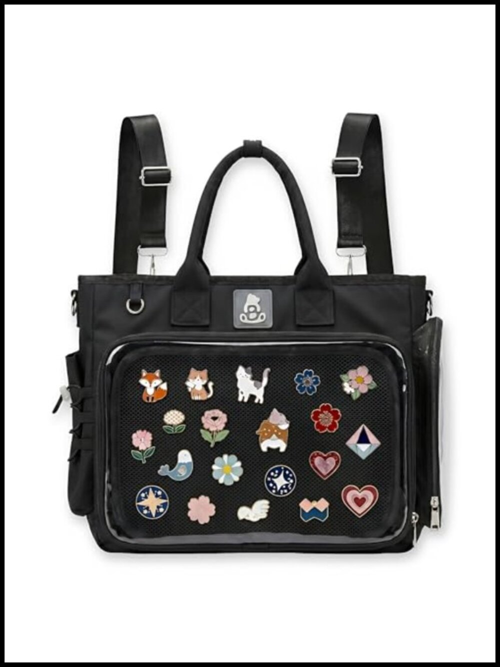 Large Ita Backpack Crossbody Bag with Inserts, Pin Display Backpack for Anime
